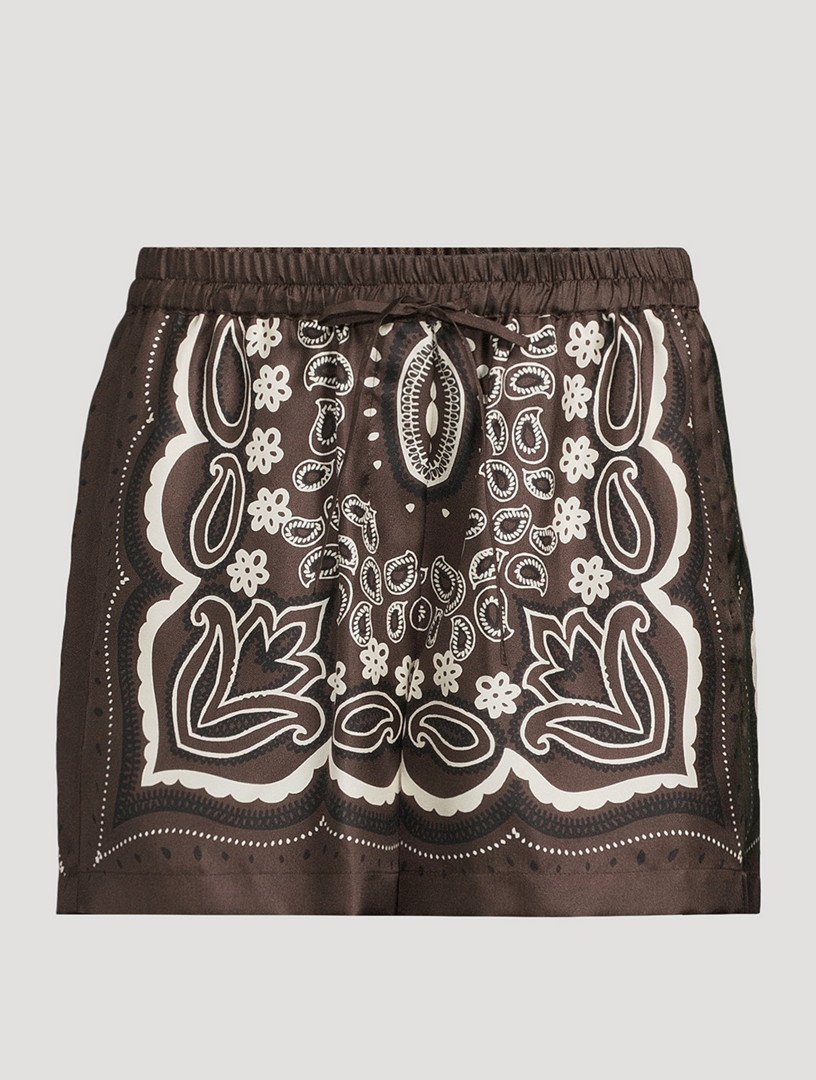 Frances Silk Shorts In Bandana Print