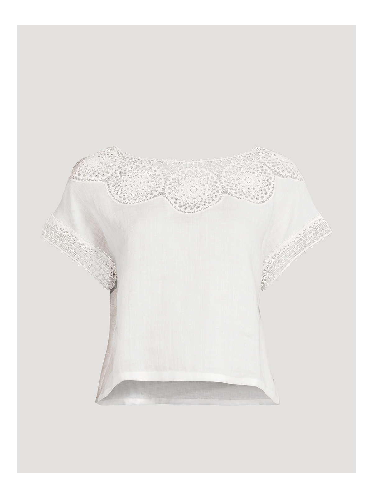 NILI LOTAN Caila Crochet-Trimmed T-Shirt
