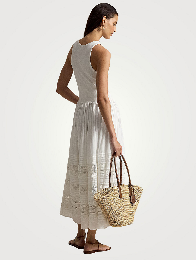 POLO RALPH LAUREN Lace-Trimmed Midi Dress | Holt Renfrew