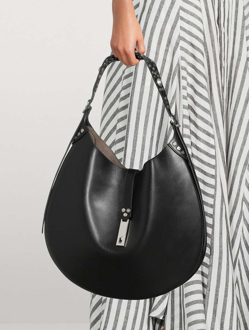 POLO RALPH LAUREN Large Polo ID Stud Leather Shoulder Bag | Holt