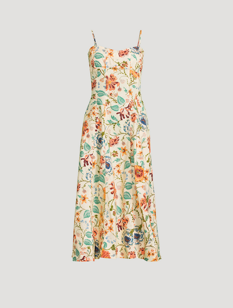 Fiora Poplin Midi Dress In Floral Print