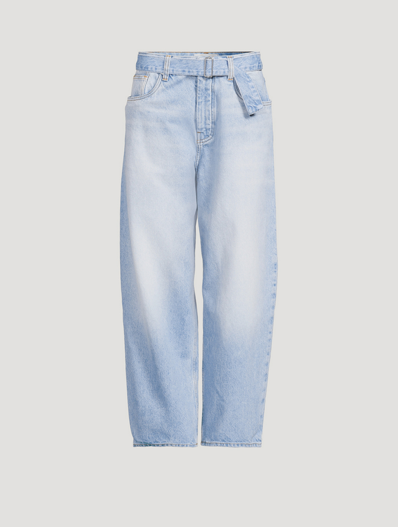 Cahun Belted Barrel-Leg Jeans