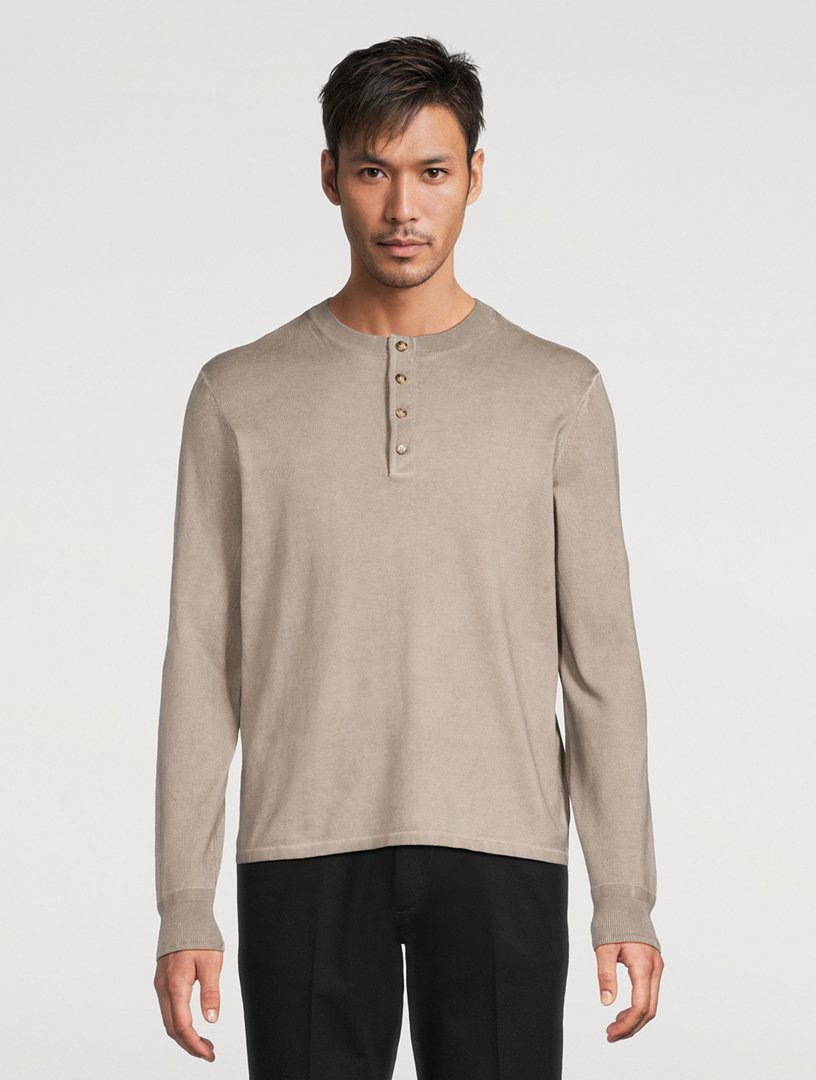 RAG & BONE Washed Cotton Henley Sweater | Holt Renfrew