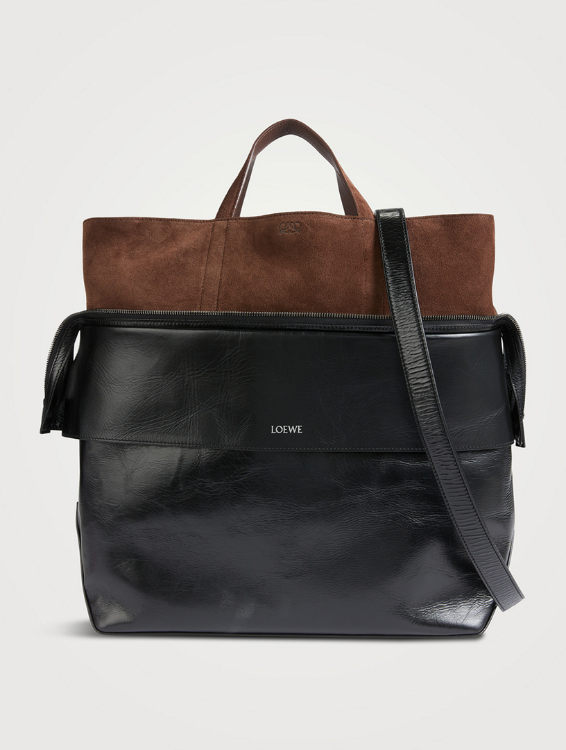 Leather And Suede Large Switch Tote Bag