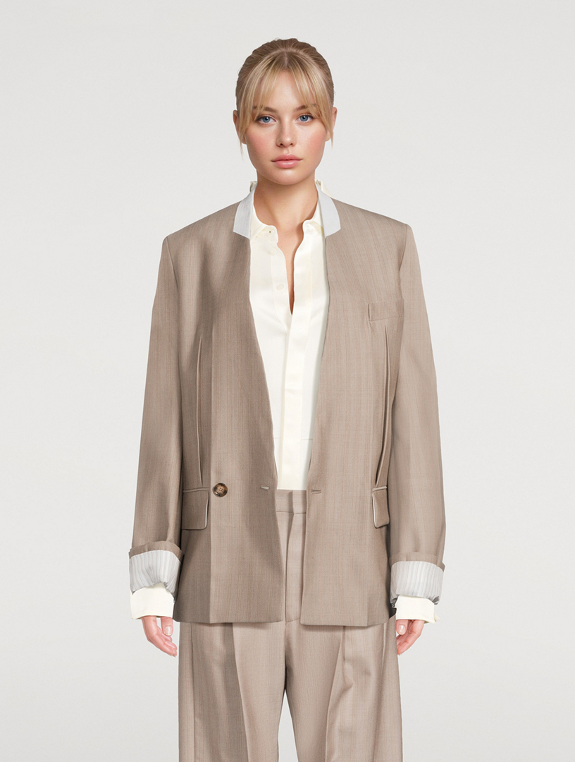 VICTORIA BECKHAM Collarless Jacket | Holt Renfrew