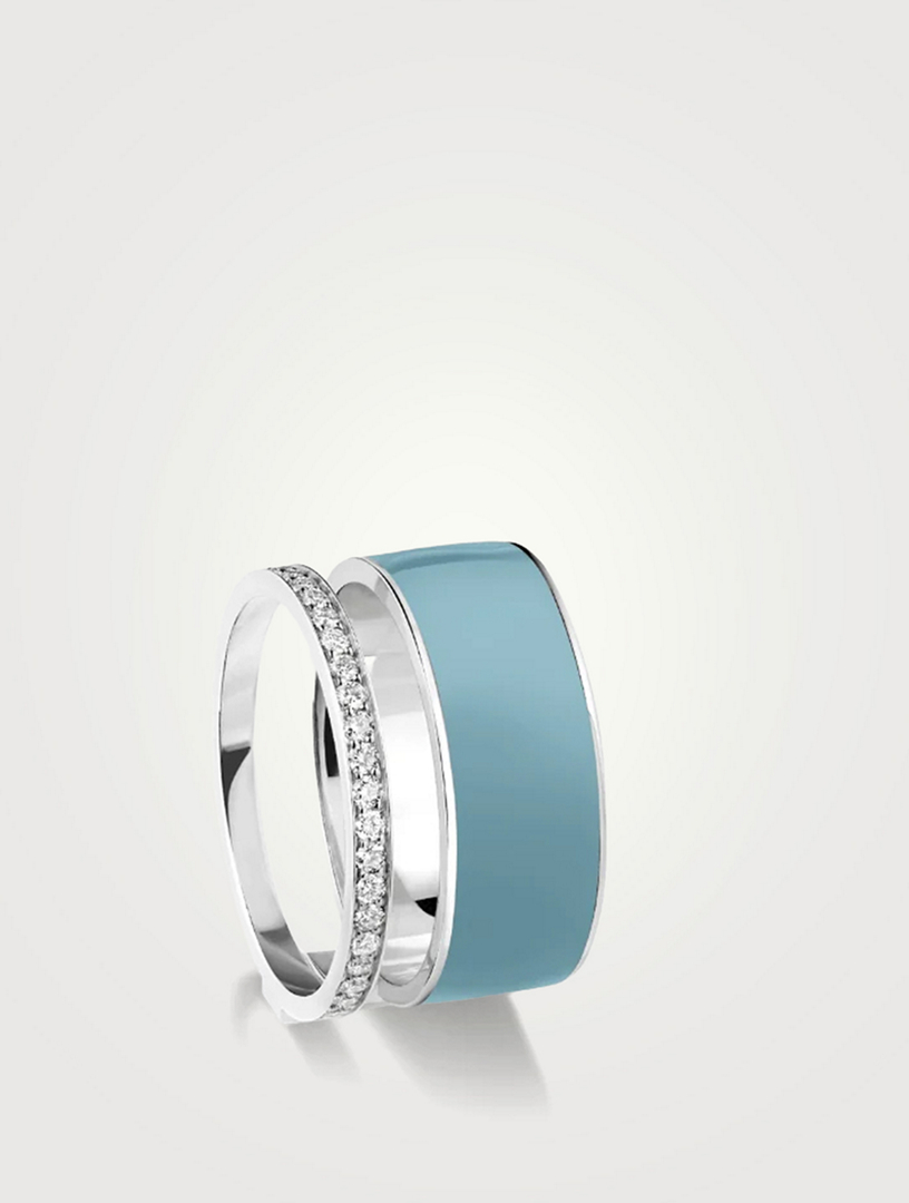 White Gold Berbere Chromatic Ring With Diamonds