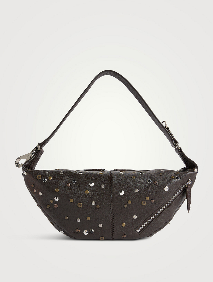 Sac porté épaule Quiver Clip en cuir avec clous, mini