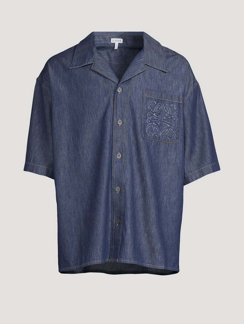 LOEWE Denim Short-Sleeve Shirt | Holt Renfrew
