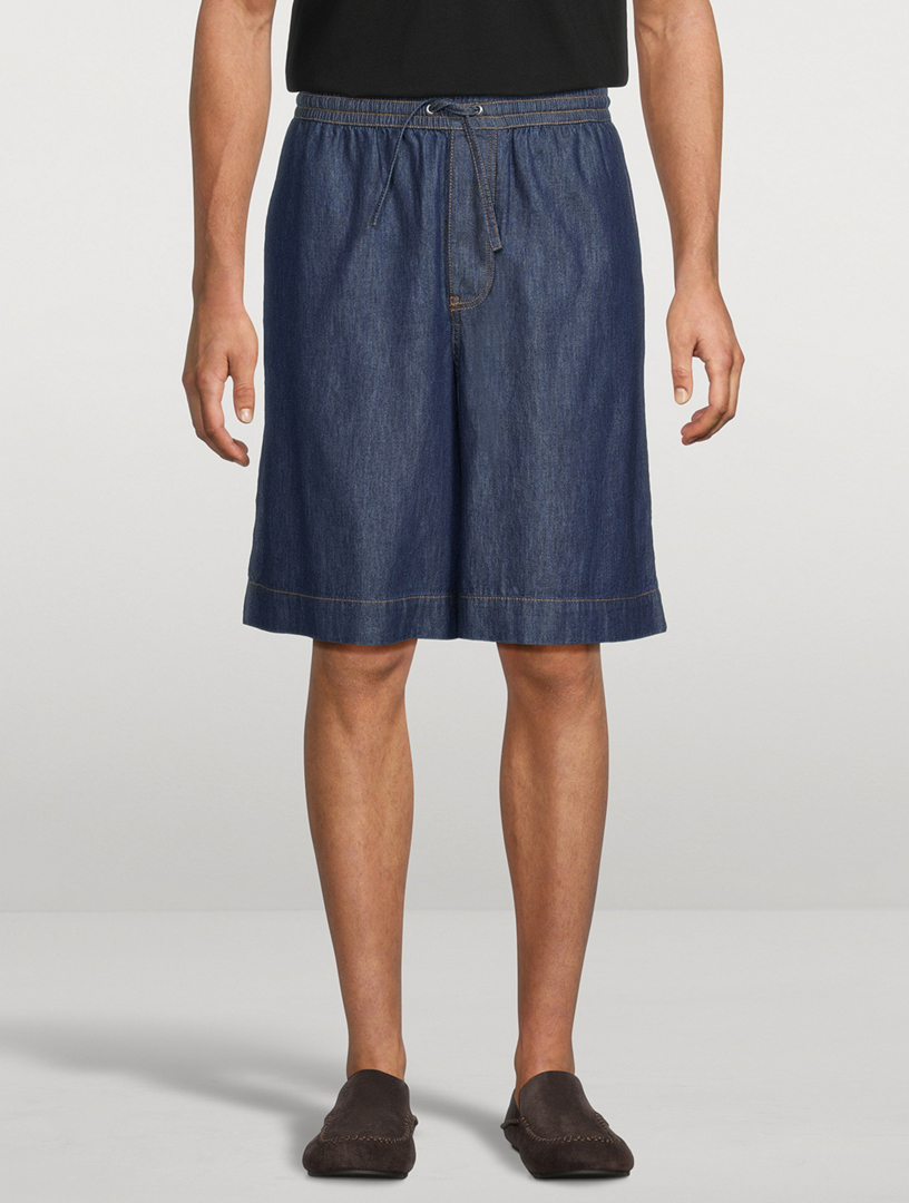 LOEWE Denim Drawstring Shorts | Holt Renfrew