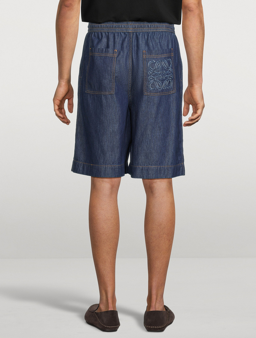 パンツ 24ss Loewe denim shorts LOEWE Denim Drawstring Shorts | Holt Renfrew