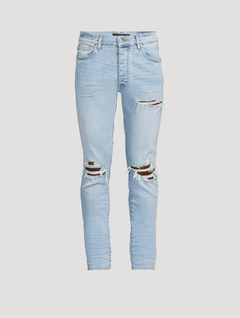 AMIRI Croc MX1 Skinny Jeans With Leather | Holt Renfrew