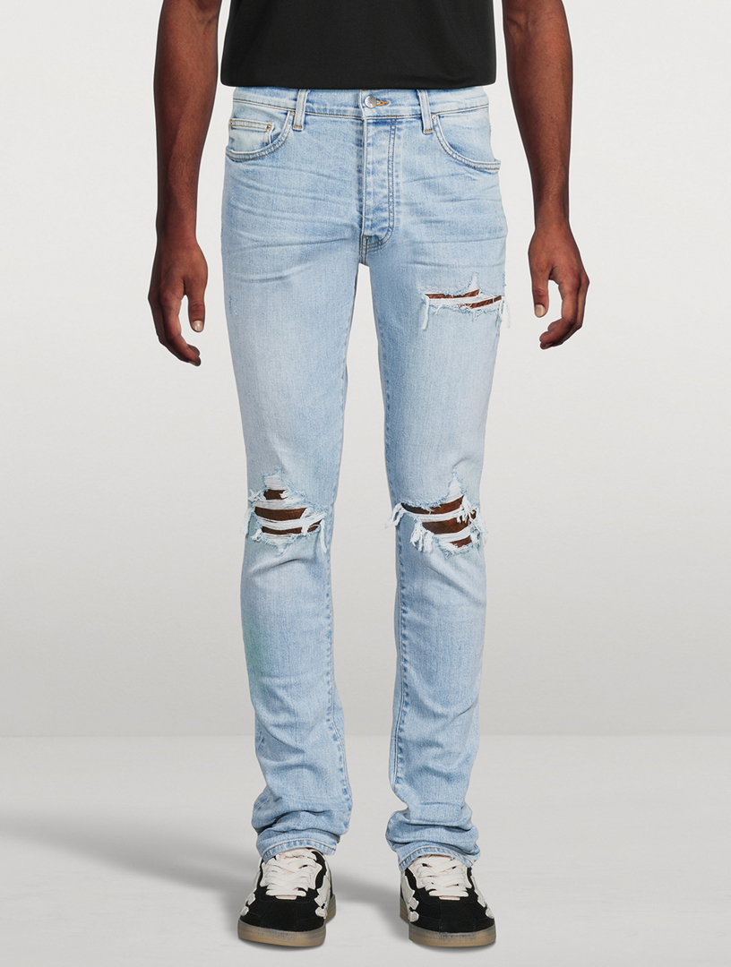 AMIRI Croc MX1 Skinny Jeans With Leather | Holt Renfrew