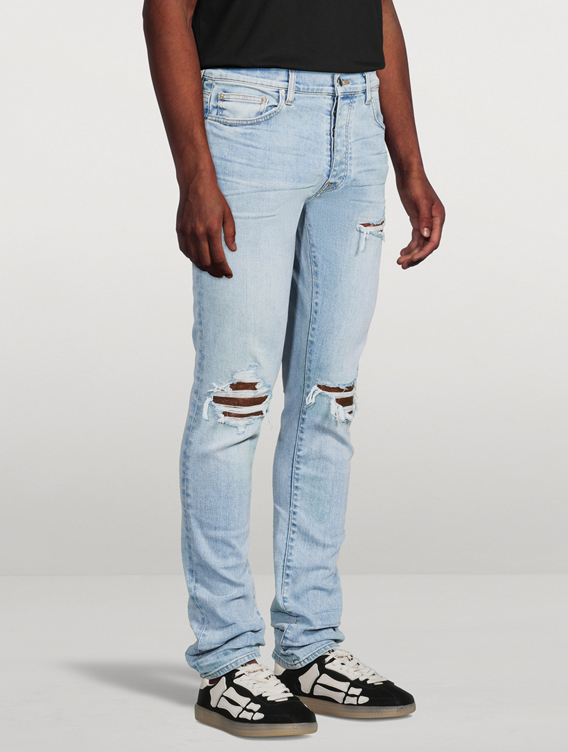 Rhude デニム　amiri levi's fearofgod rhuigi AMIRI Croc MX1 Skinny Jeans With Leather | Holt Renfrew