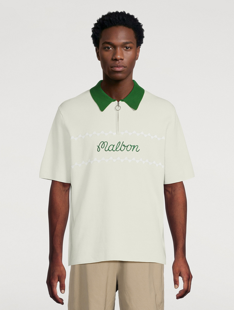 MALBON GOLF Benny Cotton Knit Polo Shirt | Holt Renfrew