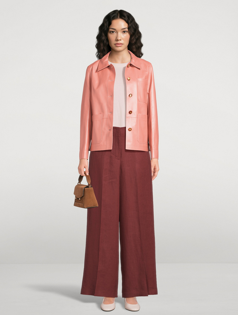 LAFAYETTE 148 NEW YORK Nappa Leather Patch Pocket Jacket | Holt