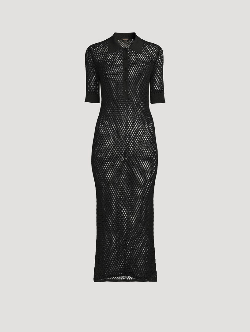 KIKI DE MONTPARNASSE Crochet Silk Polo Dress