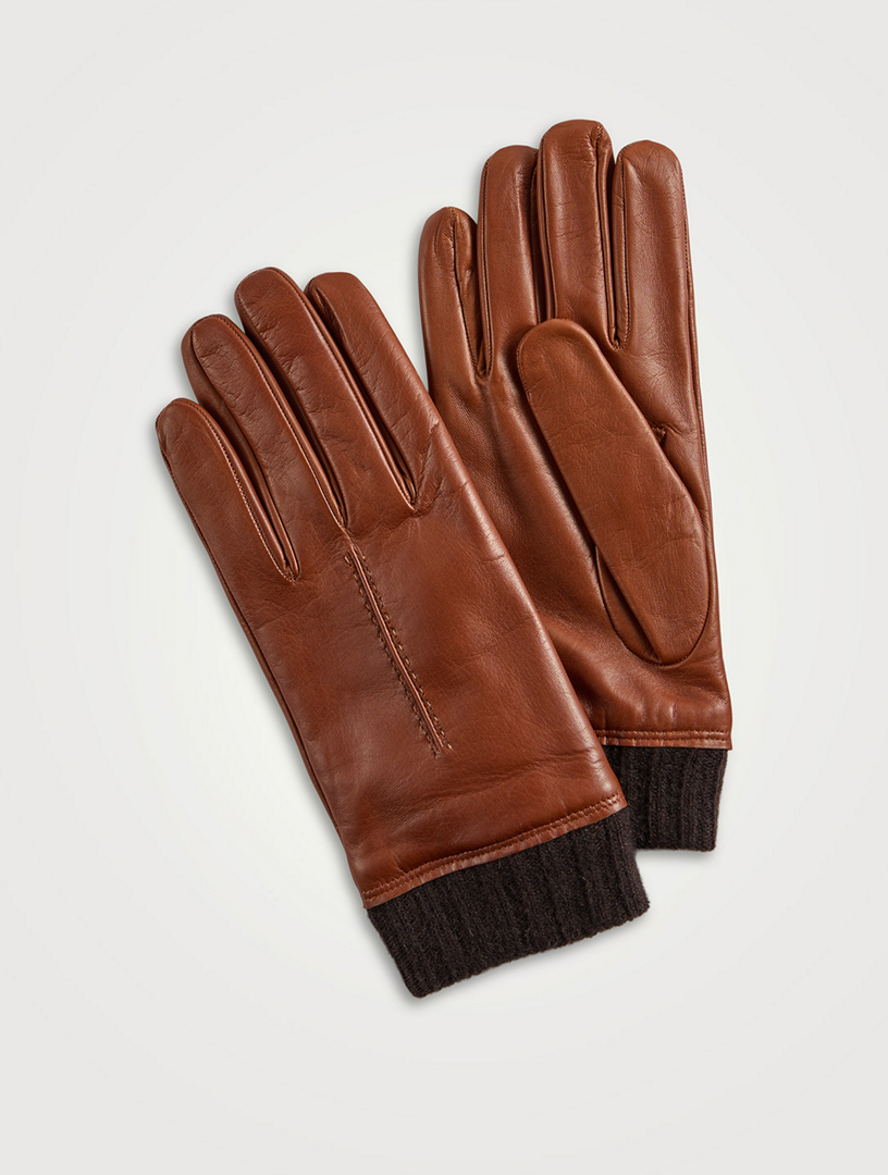 Leather Gloves With Cashmere Cuff