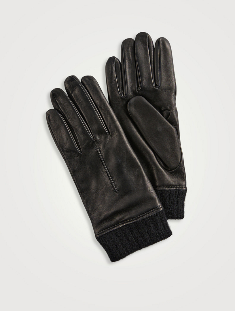 Leather Gloves With Cashmere Cuff