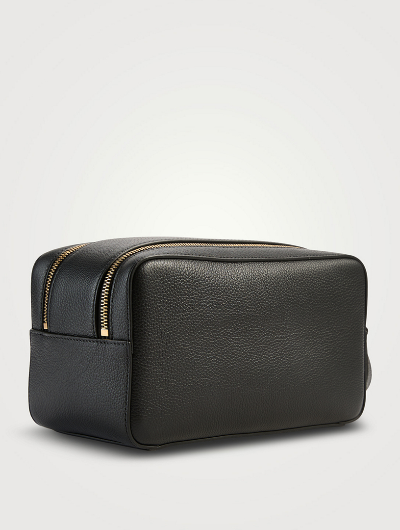 THOM BROWNE Soft Pebble Grain Leather Wash Bag | Holt Renfrew