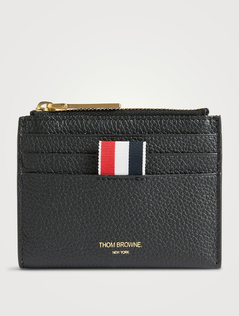 Thom Browneのカードケース THOM BROWNE Soft Pebble Grain Zip Card Holder | Holt Renfrew