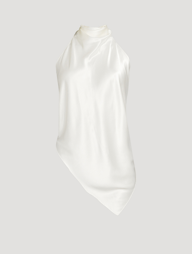 HELMUT LANG Tie Scarf Silk Halter Top | Holt Renfrew
