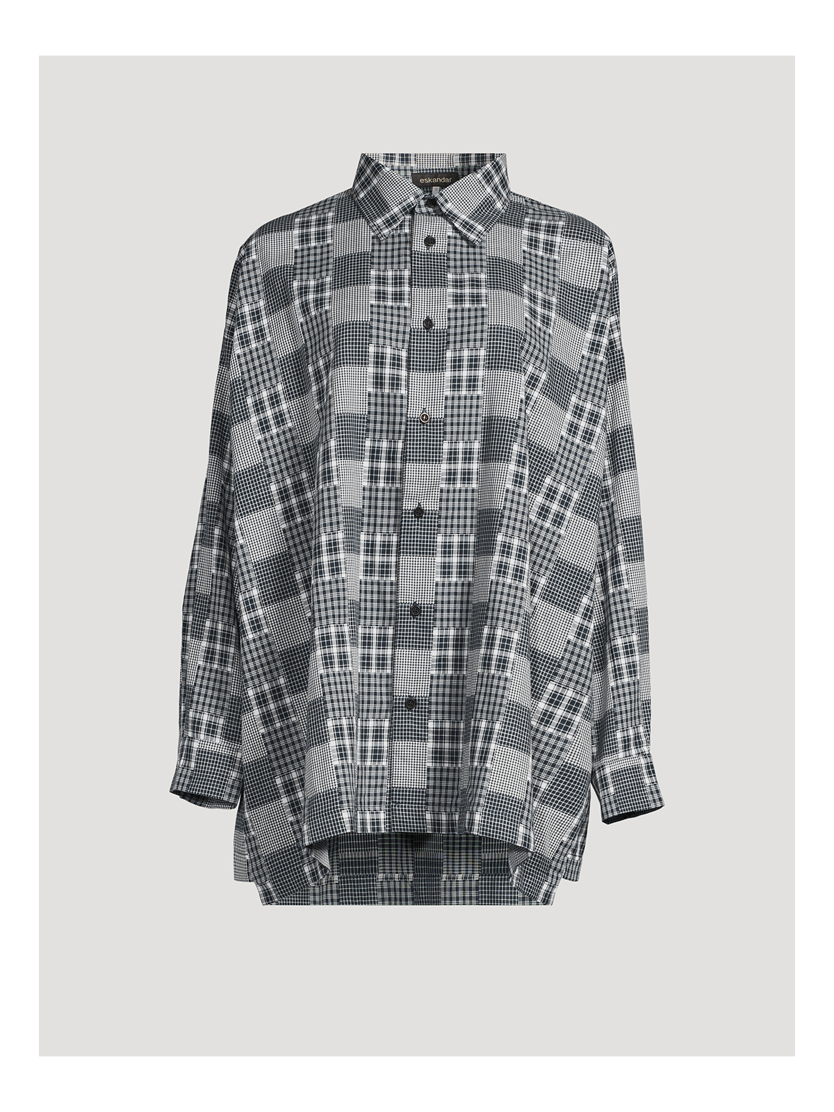 ESKANDAR Cotton Shirt In Plaid Print