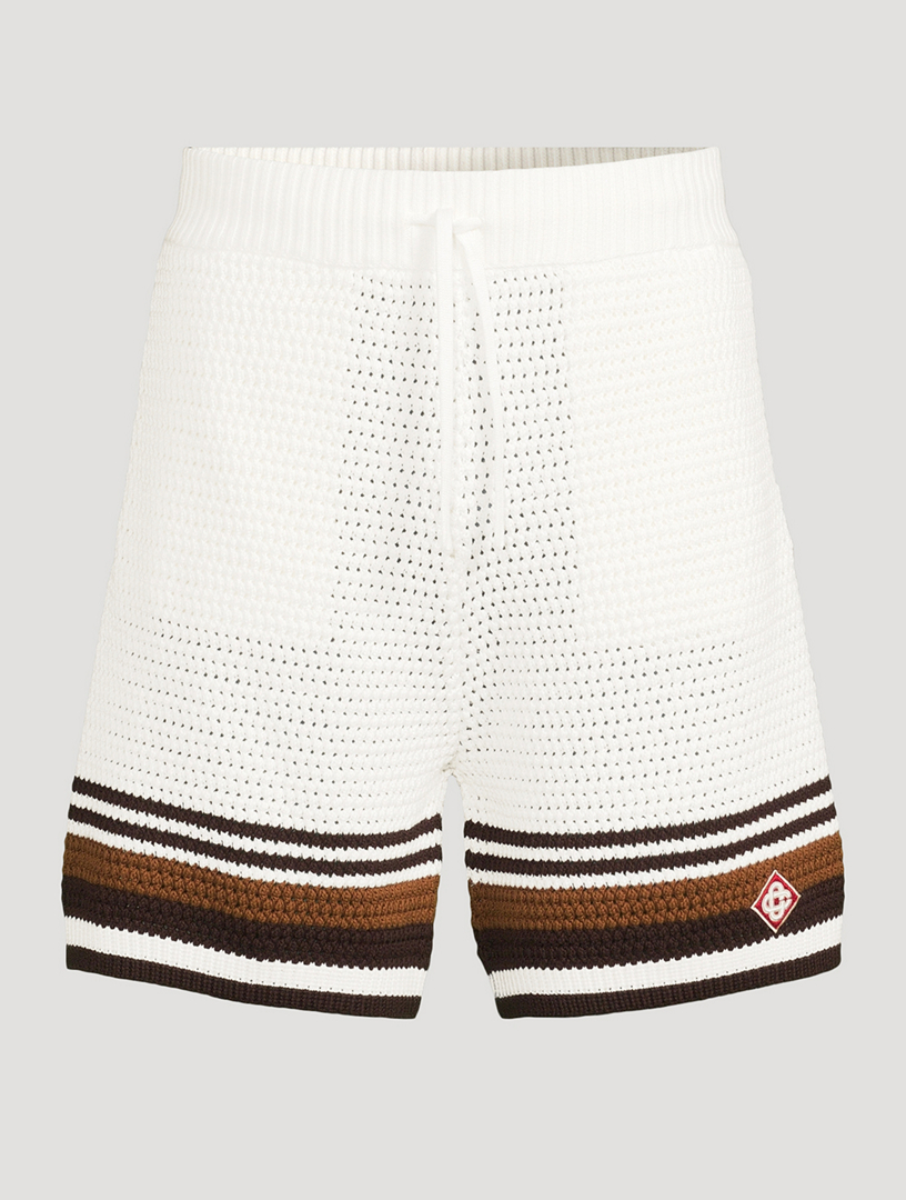 CASABLANCA Tennis Stripe Crochet Shorts | Holt Renfrew
