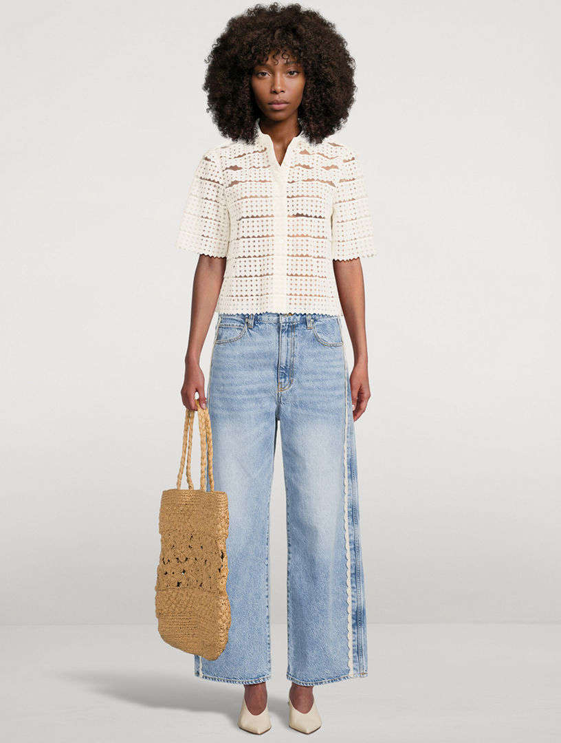 パンツ THE ROW Christie Cropped Jeans sz.6 FRAME The Crochet Bow Cropped Jeans | Holt Renfrew