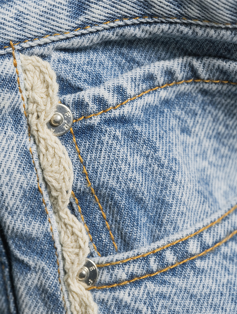 FRAME The Crochet Bow Cropped Jeans | Holt Renfrew