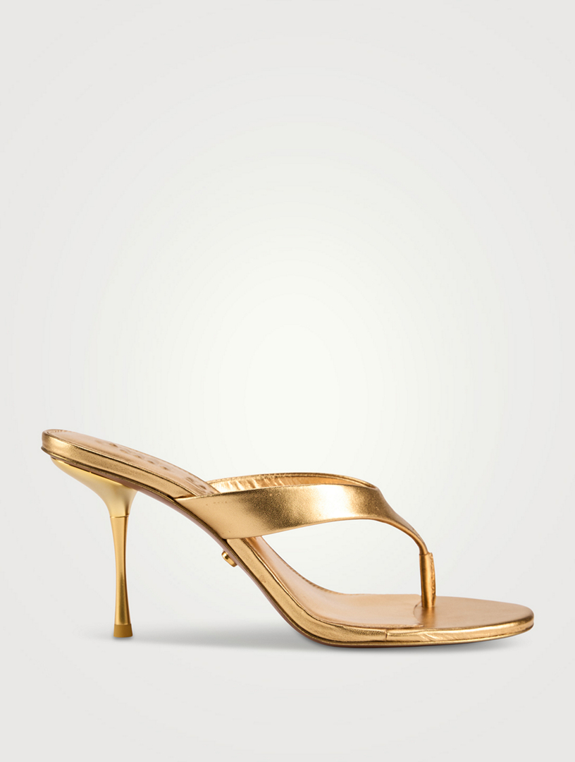 Stella Metallic Leather Thong Sandals