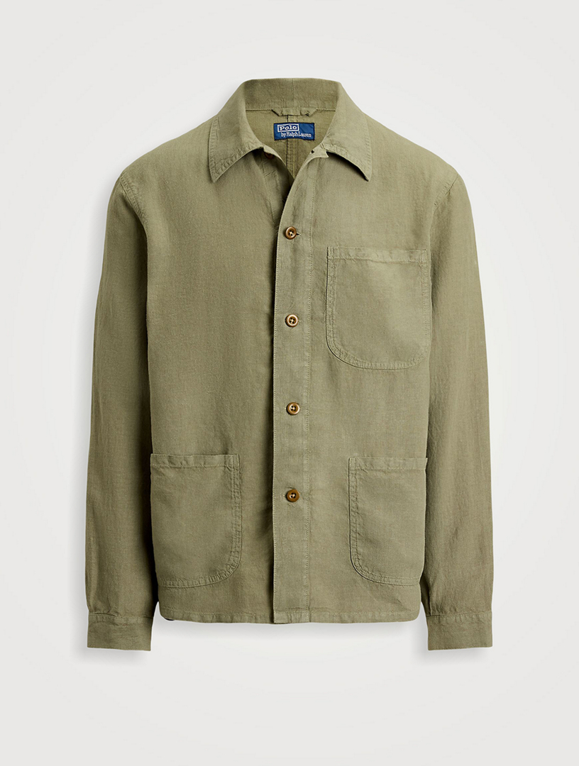 Polo Ralph Lauren オリーブグリーンジャケット S POLO RALPH LAUREN Linen Utility Jacket | Holt Renfrew