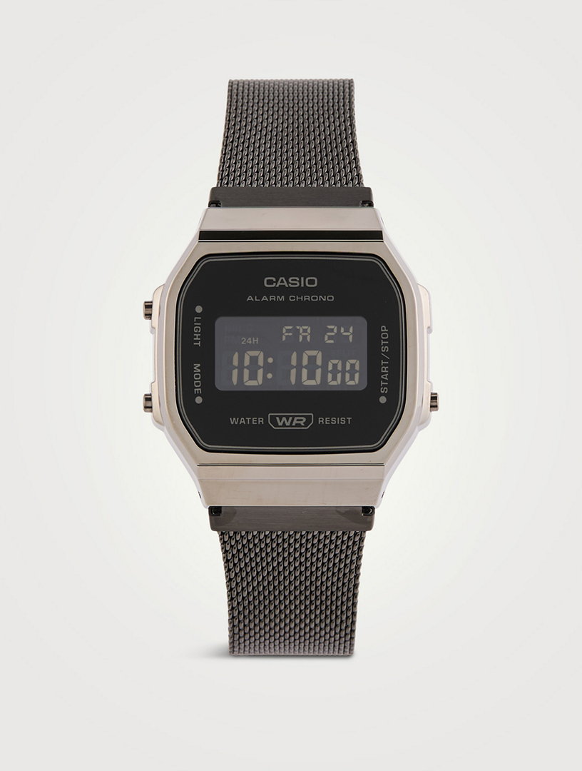 Vintage Mesh Band Digital Watch
