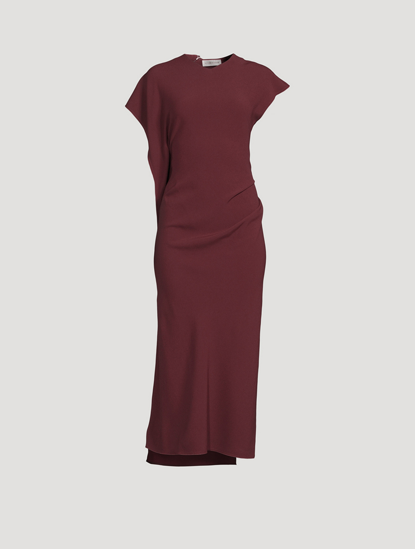 Robe mi-longue en cady drapé Victoria