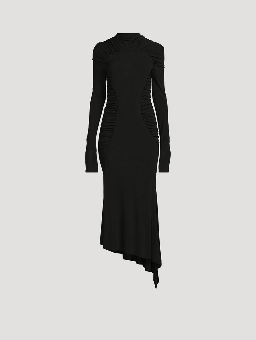 victoria beckham gathered jersey midi dress division-NA
