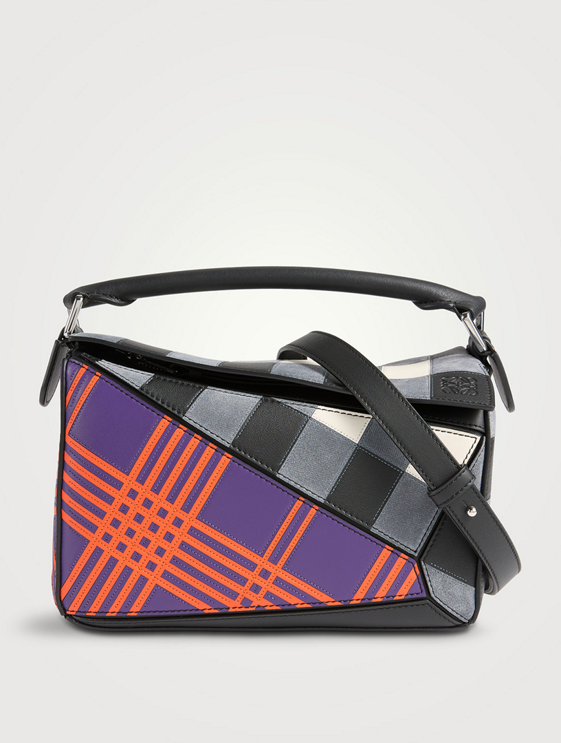 Sac Puzzle Check Intarsio Loewe x Cosima Von Bonin en cuir, petit