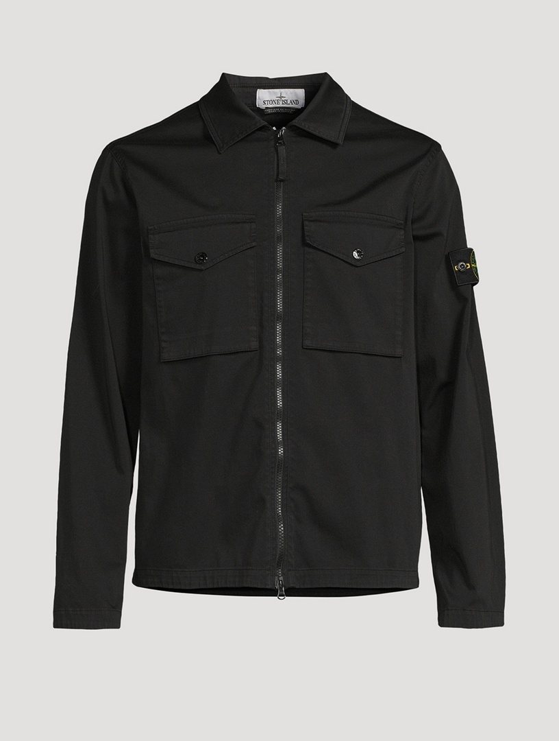 STONE ISLAND Cotton Zip Overshirt | Holt Renfrew