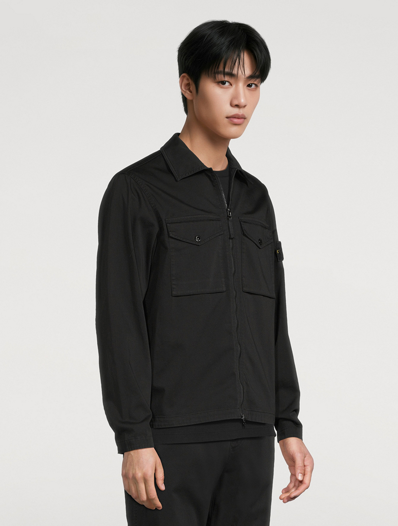 STONE ISLAND Cotton Zip Overshirt | Holt Renfrew