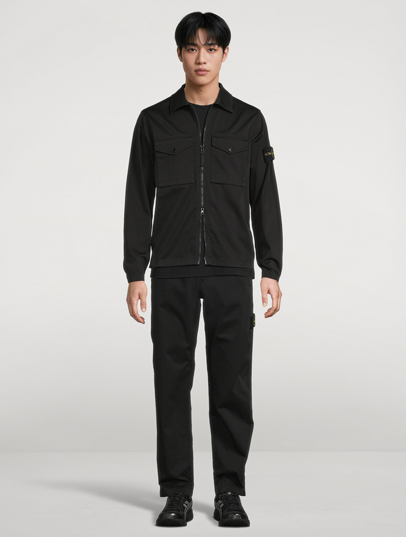 STONE ISLAND Cotton Zip Overshirt | Holt Renfrew
