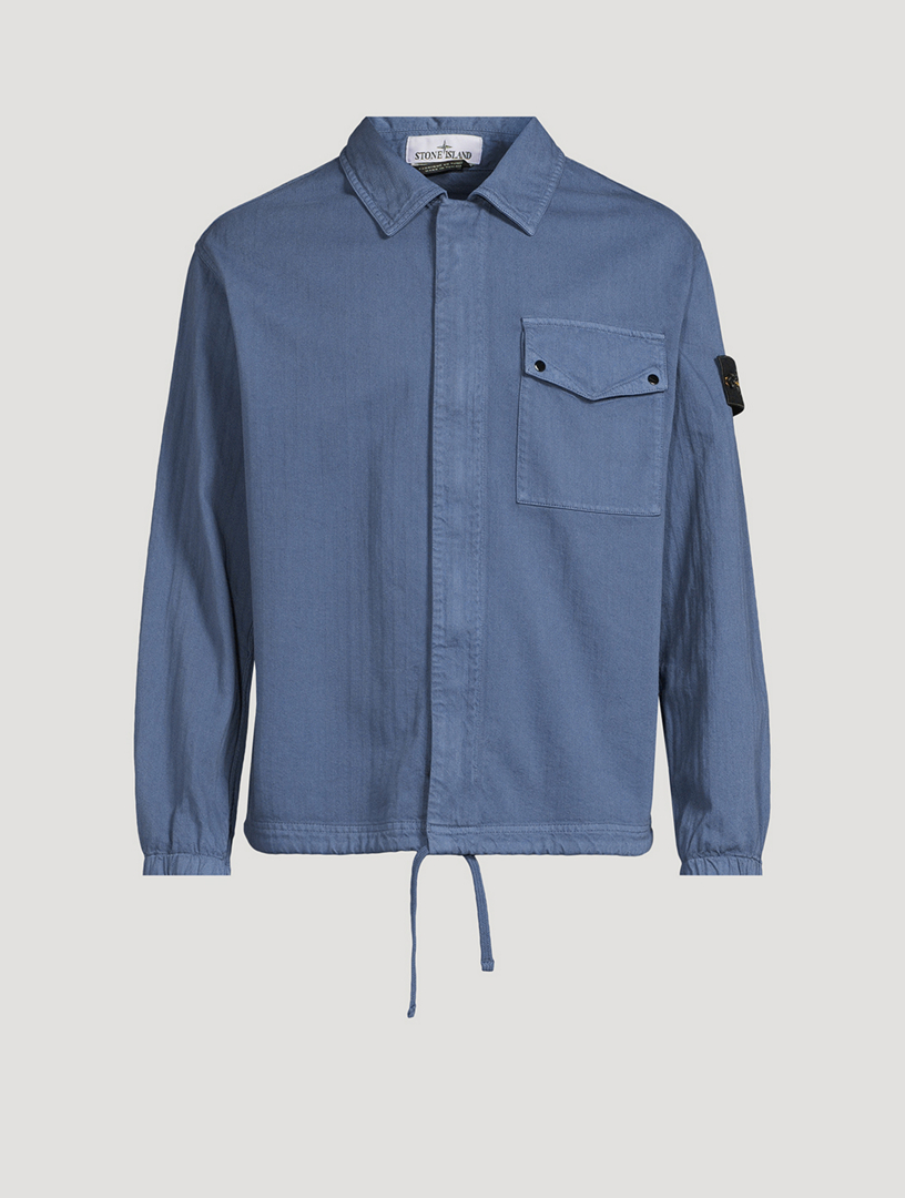 STONE ISLAND Cotton Zip Overshirt | Holt Renfrew
