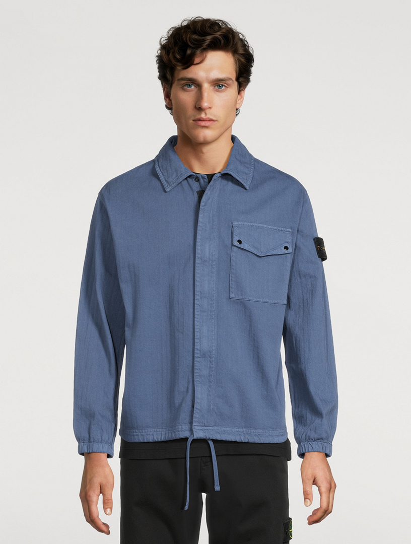 STONE ISLAND Cotton Zip Overshirt | Holt Renfrew