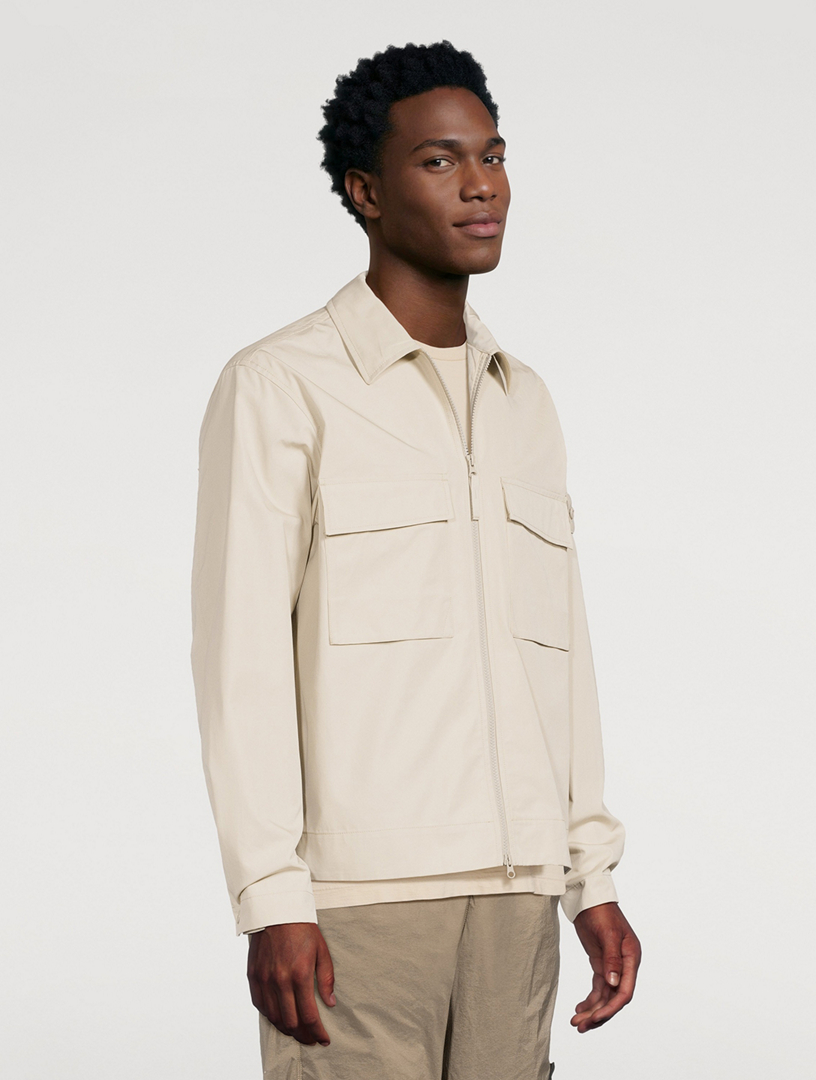 STONE ISLAND Ghost Cotton Zip Overshirt | Holt Renfrew