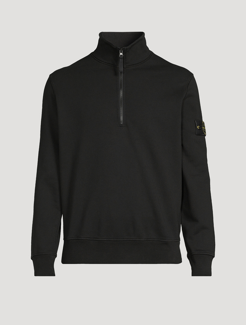 STONE ISLAND Cotton Half-Zip Sweatshirt | Holt Renfrew