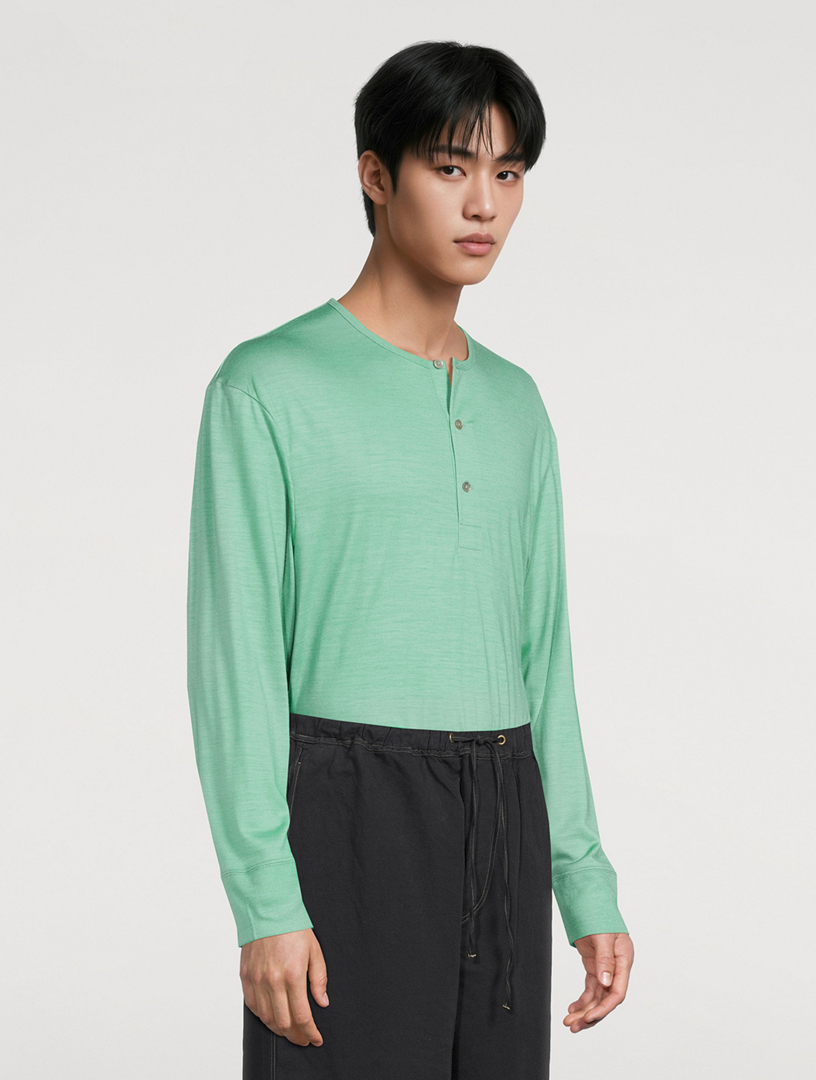 STUDIO NICHOLSON Kuyto Wool Long-Sleeve T-Shirt | Holt Renfrew
