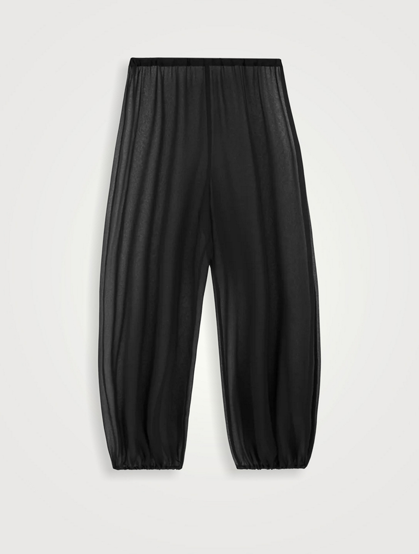 Orissa Sheer Balloon-Leg Pants