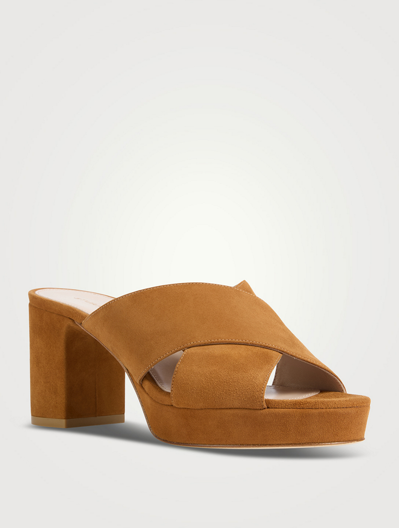 STUART WEITZMAN Dayna Suede Platform Mules | Holt Renfrew