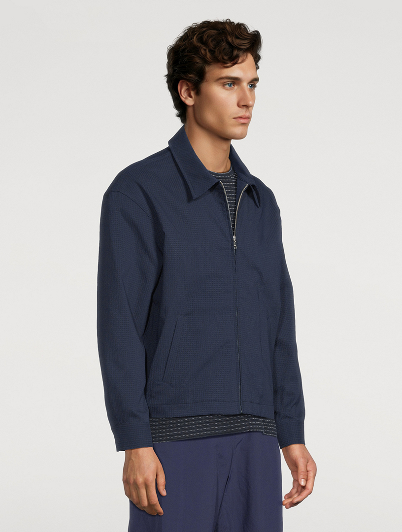 ジャケット・アウター SEERSUCKER STAND COLLAR JKT TENDERLOIN FRAME Seersucker Zip Jacket | Holt Renfrew