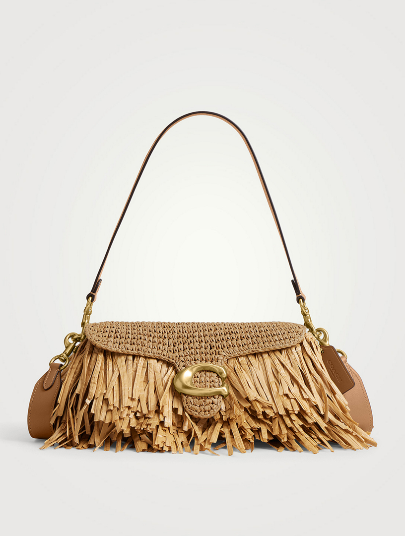COACH Tabby 26 Fringe Straw Shoulder Bag | Holt Renfrew