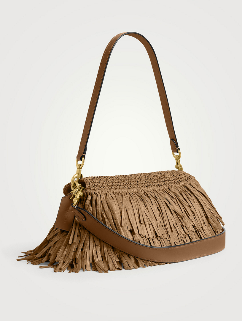 COACH Tabby 26 Fringe Straw Shoulder Bag | Holt Renfrew