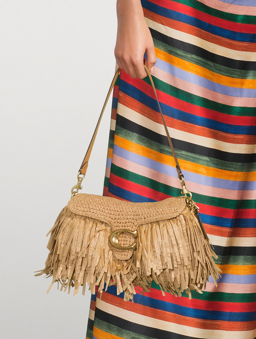 COACH Tabby 26 Fringe Straw Shoulder Bag | Holt Renfrew