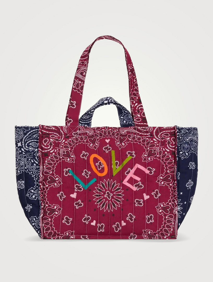 Medium Love-Embroidered Tote Bag